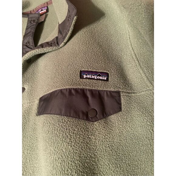 Men’s Green Patagonia Synchilla Snap T Fleece Pullover Green Sweater Sz M - Picture 10 of 10